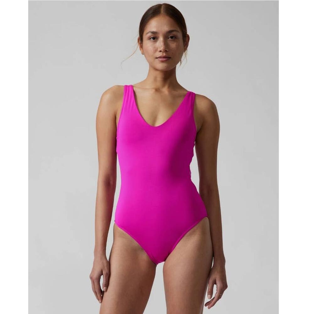 NWT Athleta Seychelles one piece swimsuit - SMALL PETITE - Electric Fuchsia - SP
